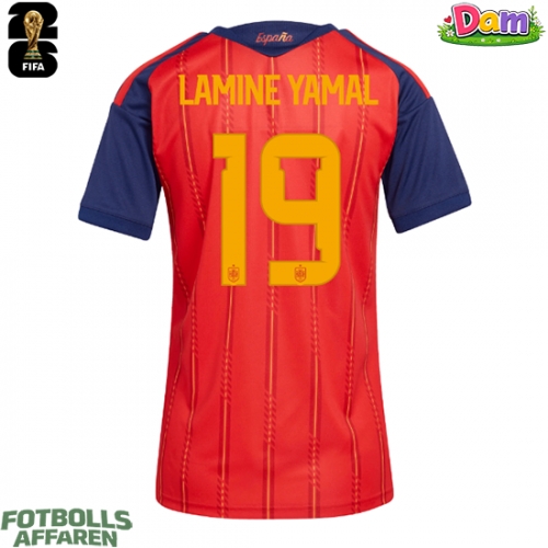 Spanien Lamine Yamal #19 Hemmatröja Kvinnor VM 2026 Kortärmad